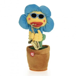Фигурки персонажей - Мягкая игрушка UKC танцующий поющий цветок-саксофонист Голубой (16341059037)