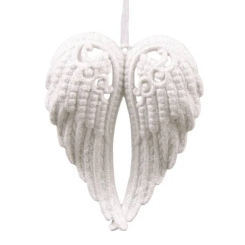 Аксесуари для свят - Підвіска новорічна Flora Крила ангела Білий (11313) (MR35248)