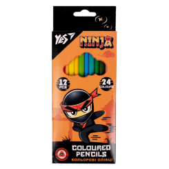 Канцтовары - Карандаши цветные Yes Ninja 12 штук 24 цвета (290707)