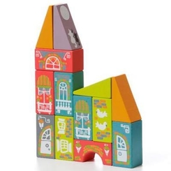Деревянные игрушки - Конструктор Cubika Сказочный город LKM-1 (12336)