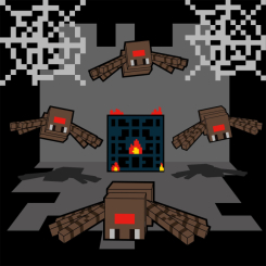 Товари для малювання - ​Картина за номерами Santi Майнкрафт Печера з павуками 25 х 25 см (955473)