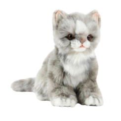 Мягкие животные - Мягкая игрушка Hansa Жаккардовый серый котенок 19 см (4806021970638)