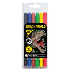 Канцтовари - Фломастери Yes Jurassic world 6 кольорів (650515)