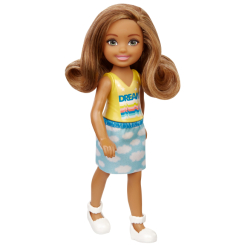Ляльки - Лялька Barbie Челсі та друзі Брюнетка в спідниці з хмарами (DWJ33/GXT36)