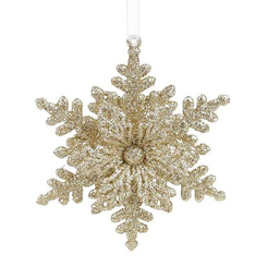 Аксесуари для свят - Підвіска новорічна Flora Сніжинка 11 см Золотистий (11307) (MR62701)
