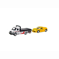 Транспорт і спецтехніка - Автомодель Автопром Евакуатор та машинка білий жовтий (7411/3)