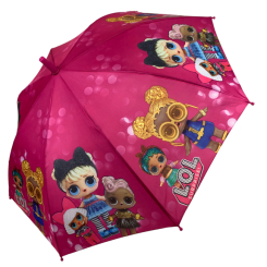 Парасольки і дощовики - Дитяча парасолька-тростина напівавтомат "LOL" Flagman рожевий N147-3
