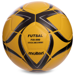 Спортивные активные игры - Мяч для футзала planeta-sport №4 Клееный-PU MOLTEN FXI-550-3 Желтый-черный