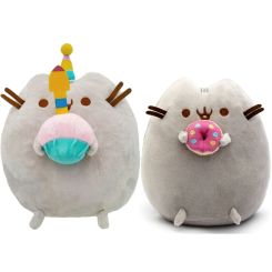 Подушки - Набор мягких игрушек S&T Pusheen cat с кексом и пончиком 21х25 см Серый (vol-9990)