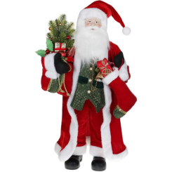 Аксессуары для праздников - Новогодняя фигурка Санта с носком 90см (мягкая игрушка), красный Bona DP73701