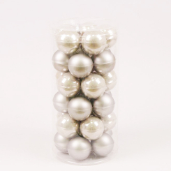 Аксесуари для свят - Кульки скляні Flora D 5,7 см 30 шт Сірий (44508) (MR62930)