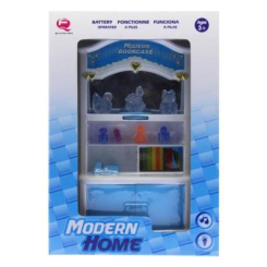 Мебель и домики - Кукольная кухня Современный дом; книжный шкаф; голубая (2540B)