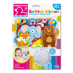 Іграшки для ванни - Набір наклейок для ванної 4M Bubblie duckie Зоопарк 18 штук (00-04746)