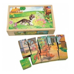 Кубики - Развивающая игрушка Кубики Домашние животные Bino (84175)