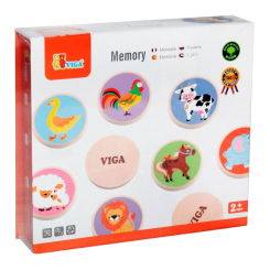 Настільні ігри - Настільна гра Viga Toys Memory-звірята 32 картки (51308)
