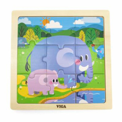 Пазли - Пазл дерев'яний Viga Toys Слони 9 деталей (44626) Пазли - Пазл дерев'яний Viga Toys Слони 9 деталей (44626)