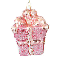 Аксесуари для свят - Підвіска новорічна BonaDi Подарунок 11,5 см Рожевий (172-904) (MR62254)