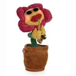 Фигурки персонажей - Мягкая игрушка UKC танцующий поющий цветок-саксофонист Розовый (16341059038)