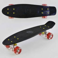 Пенниборд - Скейт Пенни борд Best Board со светящимися PU колёсами Black-Red (74193)