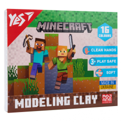 Набори для ліплення - Пластилін Yes Minecraft 16 кольорів (540674)