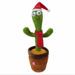 Фигурки персонажей - Говорящий танцующий кактус Trend-mix Новогодний с подсветкой Dancing Cactus 32 см Разноцветный (tdx0008290)