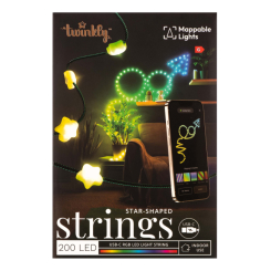 Мебель для геймеров - ​Гирлянда Smart LED Twinkly Strings Star RGB 200 IP20 12м USB-C кабель зеленый (TWKS200RGB-G)