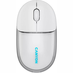Клавіатура і миші - ​Мишка Canyon OnClick 24 Dual-mode Silent Bluetooth/Wireless Transparent/White (CNS-CMSW24W)