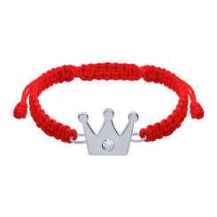 Ювелирные украшения - Браслет плетеный UMa&UMi Корона большая Swarovski красный (5907619275704)