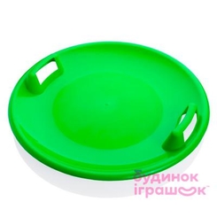 Дитячий транспорт - Санки-тарілка Plastkon Супер стар зелені (8595096924009)