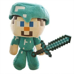 Персонажи мультфильмов - Мягкая игрушка Bioworld Майнкрафт Стив с мечом - Minecraft Steve (8372)
