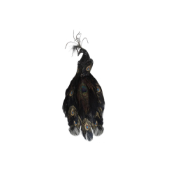 Аксесуари для свят - Декоративний Павич на кліпсі BonaDi 32 см Чорний (499-059) (MR62182)