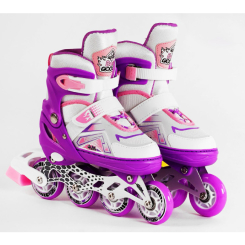 Ролики детские - Роликовые коньки светящиеся PU колёса в сумке Best Roller 30-33 Violet/White (116274)