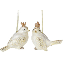 Аксессуары для праздников - Набор 2 подвески Королевские птички Gold 12х6х10 см BonaDi DP43244