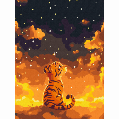 Товары для рисования - Картина по номерам Brushme Ночная сказка тигрёнка 30х40 см (KBS0182)