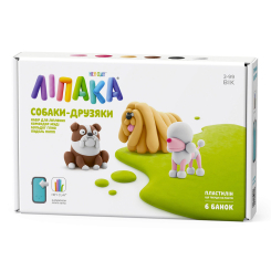 Наборы для лепки - Набор пластилина Ліпака Собаки-друзья: Комондор Муди, Бульдог Гипно, Пудель Поппи (60057-UA01)