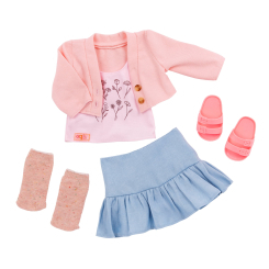Одежда и аксессуары - Набор одежды для куклы Our Generation Повседневный розовый свитер и юбка (BD30542Z)