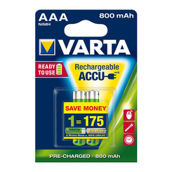Аккумуляторы и батарейки - Аккумулятор VARTA Rechargeable accu AAA 800mAh BLI 2 NI-MH Ready 2 USE (56703101402)