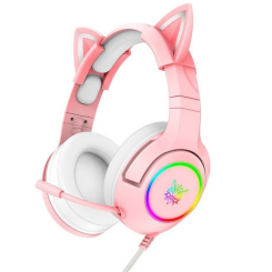 Портативні колонки та навушники - Ігрові навушники з мікрофоном та підсвіткою ONIKUMA LED K9 7.1 Pink N (017190)