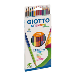 Канцтовары - Карандаши цветные Fila Giotto Stilnovo двухсторонние 12 штук (25690000)