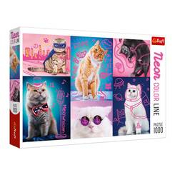 Пазлы - Пазлы Trefl Neon color line Супер коты 1000 шт (10581)