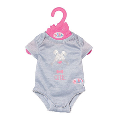Одежда и аксессуары для пупсов - Одежда для куклы Baby Born Боди серый (827536-1 )