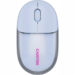 Клавіатура і миші - Мишка Canyon OnClick 24 Dual-mode Silent Bluetooth/Wireless Transparent/Blue (CNS-CMSW24BL)