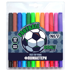 Канцтовары - Фломастеры Yes Football 12 цветов (650600)
