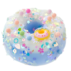 Антистрес іграшки - Іграшка-антистрес Shantou Jinxing Пончик блакитний з білою глазур'ю (C7804/3)