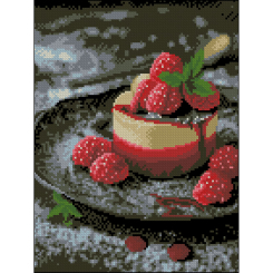 Мозаїка - Алмазна картина Strateg Малиновий десерт 30 х 40 см (ZAV3040-56)