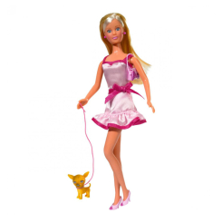 Ляльки - Лялька Штеффі з песиком і в рожевій сукні Steffi & Evi Love (5734908-1)
