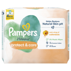 Антисептики и маски - Влажные салфетки Pampers Harmonie Защита и уход 4х44 шт (8700216250580)