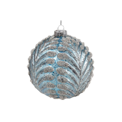 Аксессуары для праздников - Елочный шар BonaDi 10 см Голубой с серебристым (NY15-447) (MR62991)