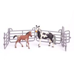 Фигурки животных - Набор фигурок Kids Team Ферма Лошадь Кнабструппер и жеребенок коричневый (Q9899-X5/2)