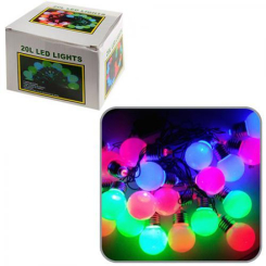 Аксесуари для свят - Гірлянда світлодіодна HLV "Лампочки цоколь" 20 LED кольорова 3.5 м (111404)